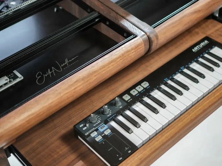 ATwin Double Wide with Keyboard Shelf - Needham Woodworks