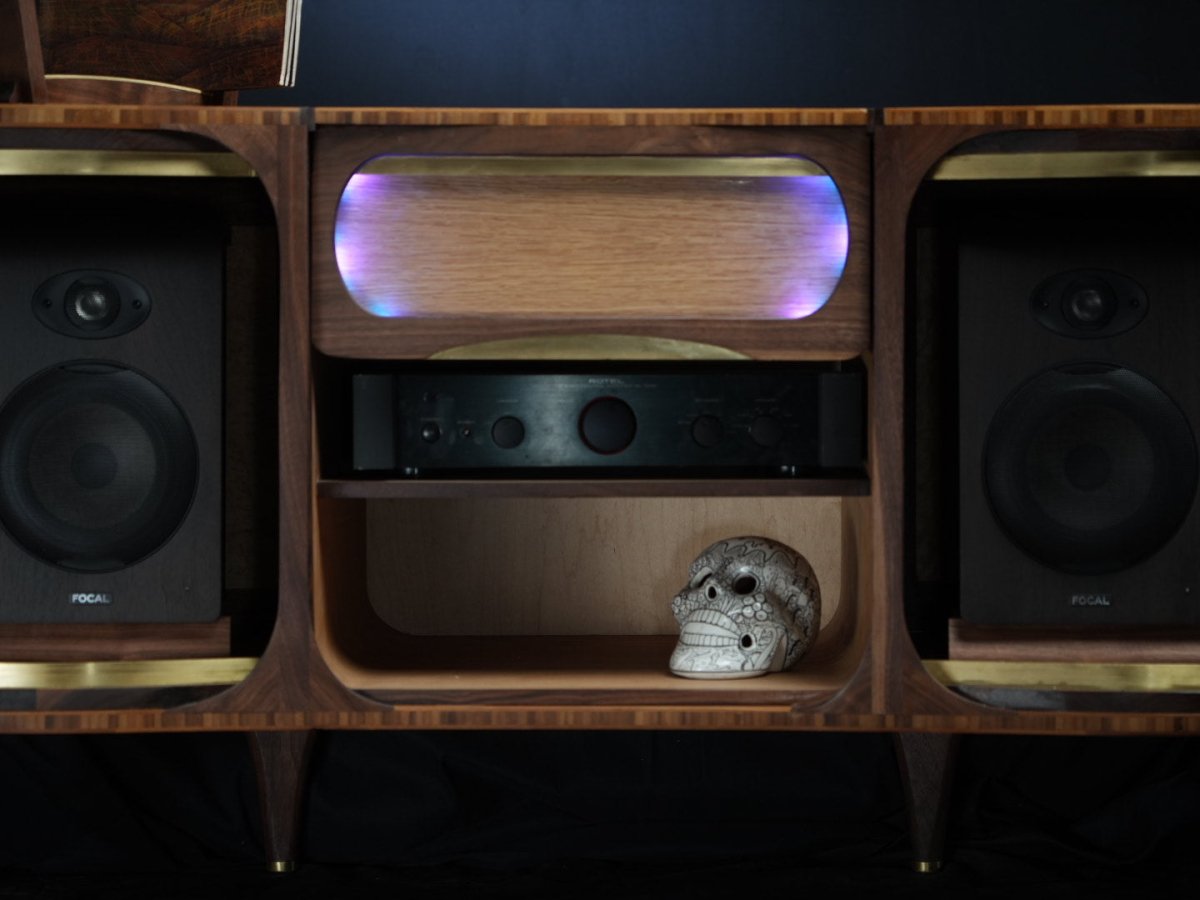 Lani Lobes ~ modular tambour credenza - Needham Woodworks
