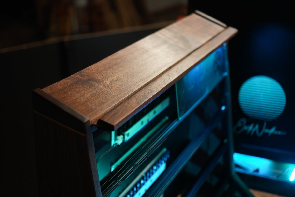 OneRUN Lightbath Edition - 18U (Six-Row) Eurorack Cabinet - Needham Woodworks