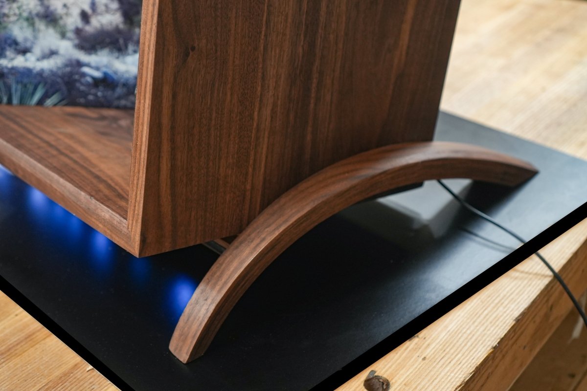 Solid Black Walnut LP Vinyl Record Cabinet - Needham Woodworks