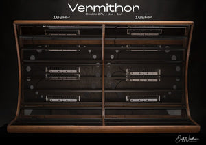 Vermithor - Double 27U (9-row) + two 1U (Intellijel) / 168HP Eurorack Cabinet - Needham Woodworks
