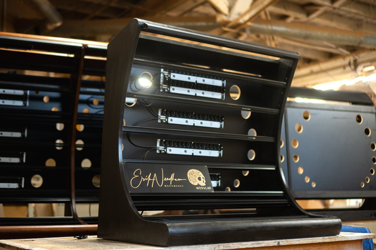 BLACKED-OUT 21U (Seven-Row) Eurorack Cabinets - Needham Woodworks