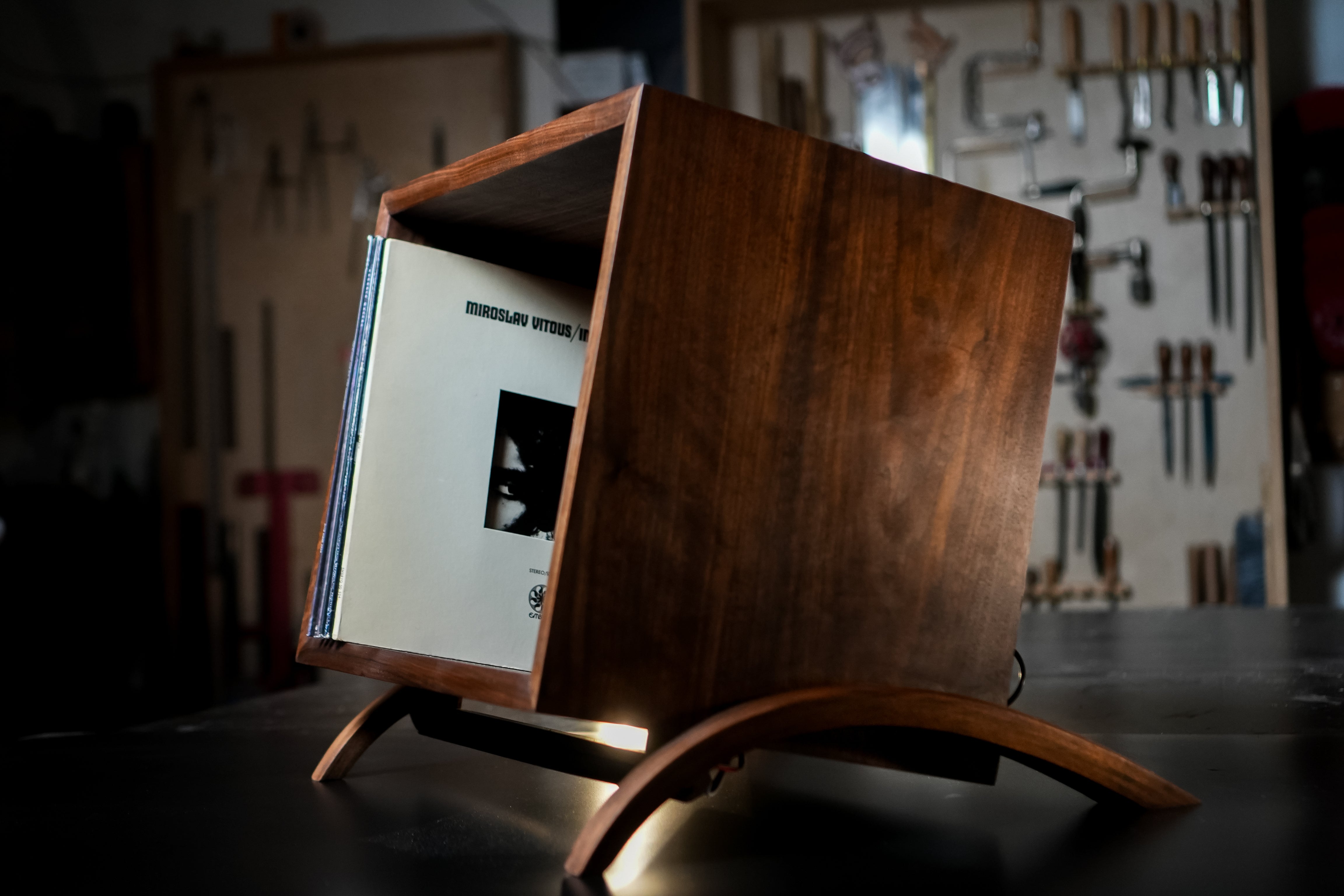 Leaning LP Record Cube